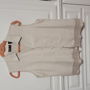 Style & Co Natural Linen & Lace Sleeveless Top 14